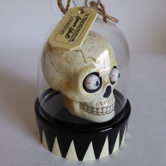 NEW 2005 DEPARTMENT 56 DR. FRANKENSTEIN’S LAB HALLOWEEN DONOR SKULL SALT PEPPER - Picture 4 of 16